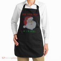 Ask Your Mom If I'm Real Funny Santa X-Mas Apron thumb 2