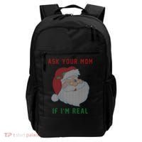Ask Your Mom If I'm Real Funny Santa X-Mas Backpack thumb 0