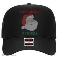 Ask Your Mom If I'm Real Funny Santa X-Mas Hat thumb 0