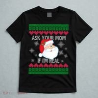 Ask your Mom if I'm Real Santa Claus Ugly X-Mas T-Shirt thumb 5
