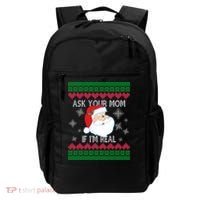 Ask your Mom if I'm Real Santa Claus Ugly X-Mas Backpack thumb 0