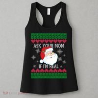 Ask your Mom if I'm Real Santa Claus Ugly X-Mas Women's Tank Top thumb 3