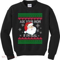 Ask your Mom if I'm Real Santa Claus Ugly X-Mas Kids Sweatshirt thumb 0