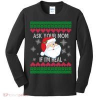 Ask your Mom if I'm Real Santa Claus Ugly X-Mas Kids Long Sleeve Shirt thumb 0