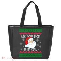 Ask your Mom if I'm Real Santa Claus Ugly X-Mas Tote Bag thumb 0