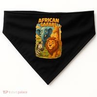 African Safari Kids Cartoon USA-Made Doggie Bandana thumb 0