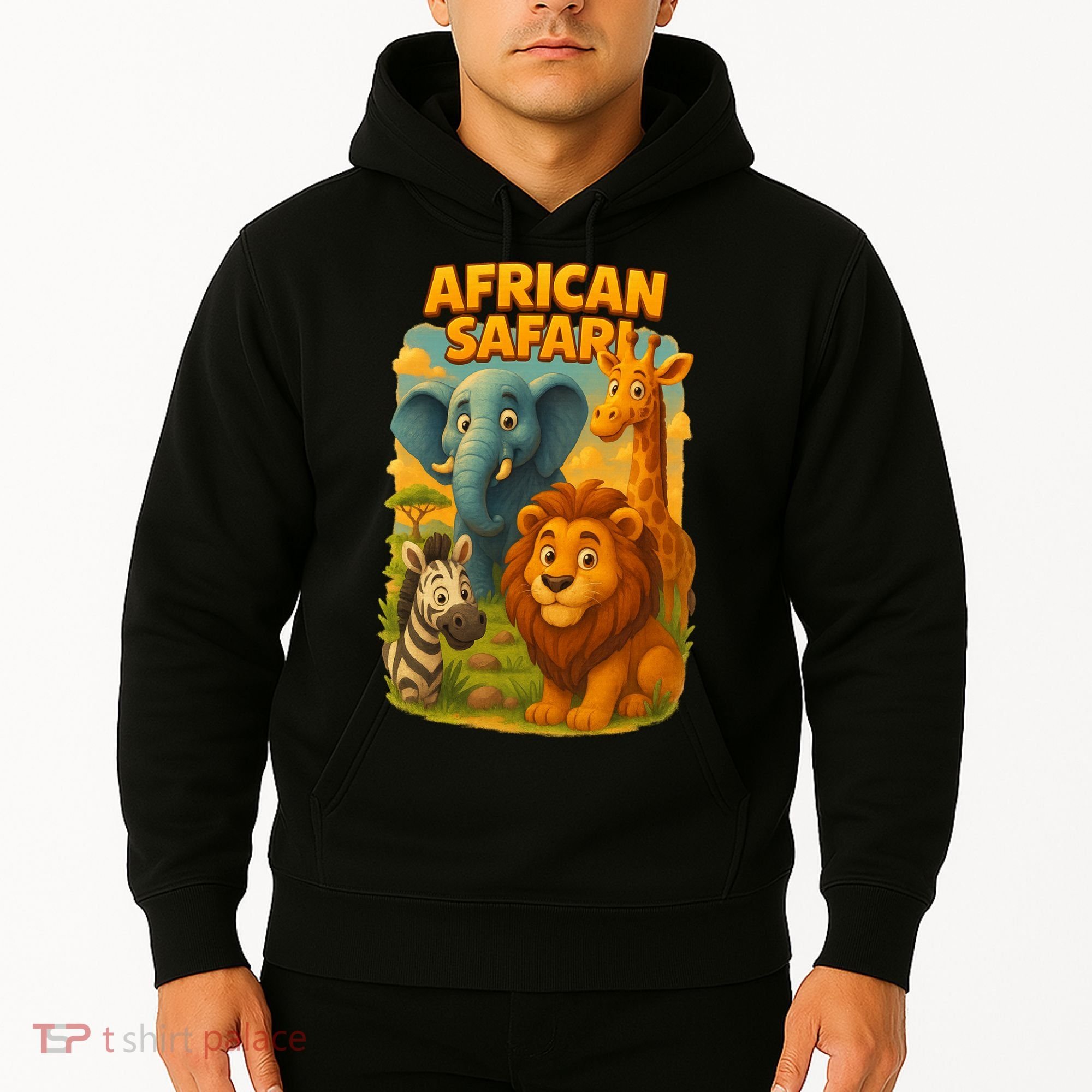 African Safari Kids Cartoon Hoodie