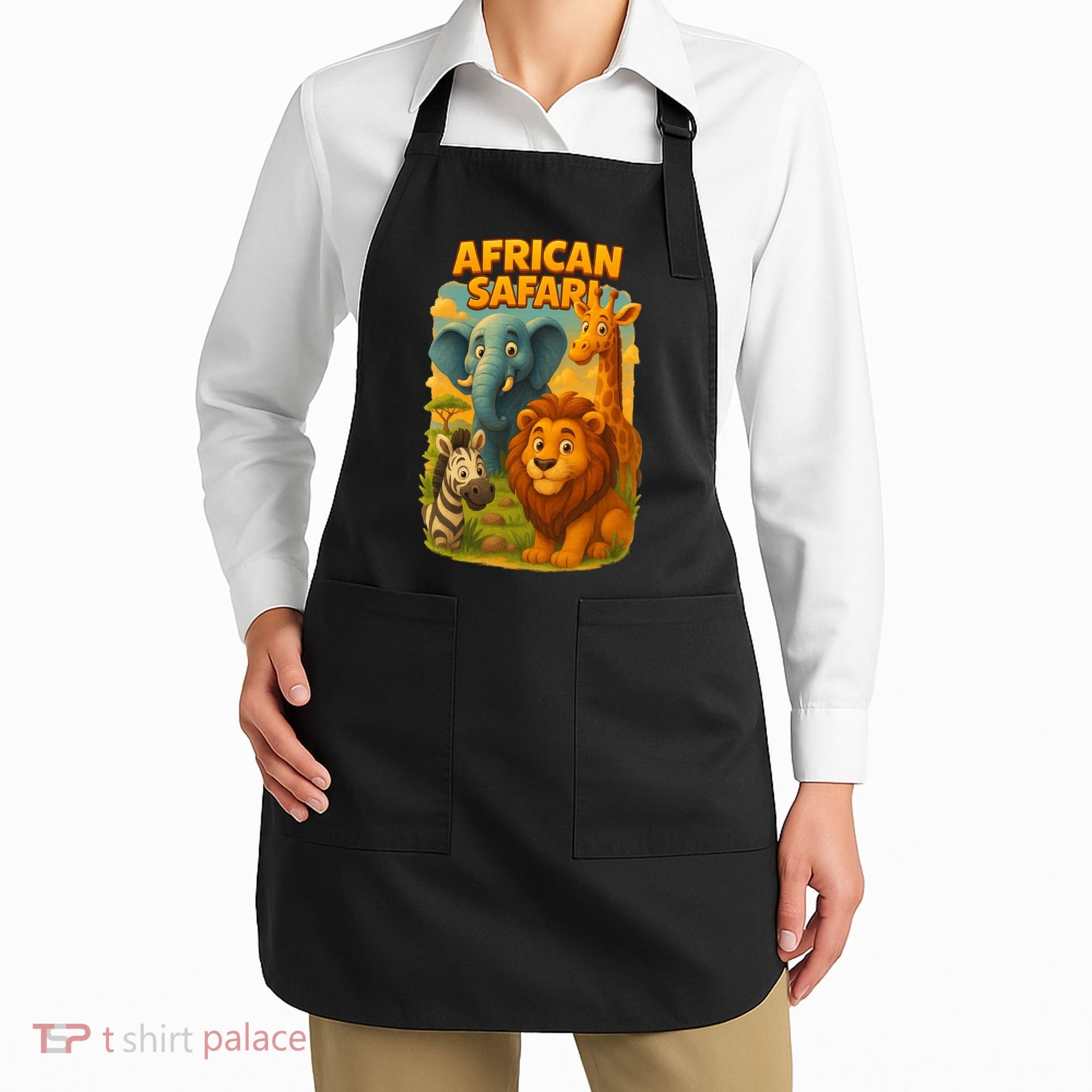 African Safari Kids Cartoon Apron