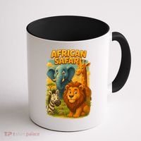 African Safari Kids Cartoon Coffee Mug thumb 1