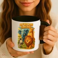 African Safari Kids Cartoon Coffee Mug thumb 3