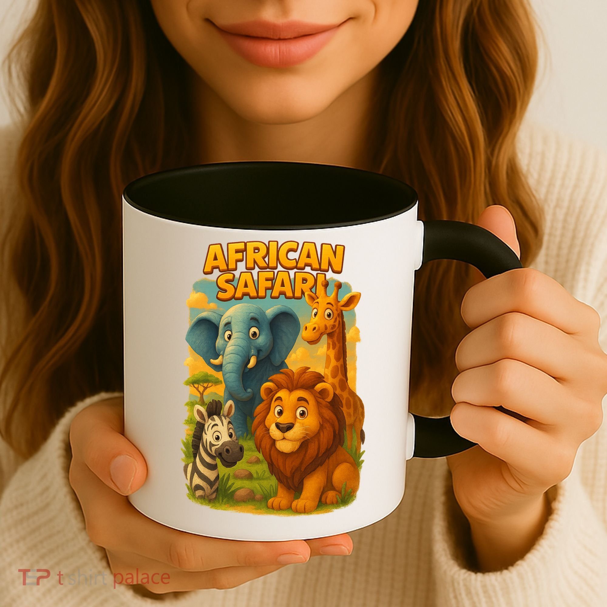 African Safari Kids Cartoon Coffee Mug
