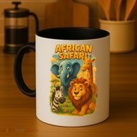 African Safari Kids Cartoon Coffee Mug thumb 4