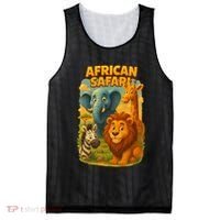 African Safari Kids Cartoon Mesh Reversible Basketball Jersey Tank thumb 0
