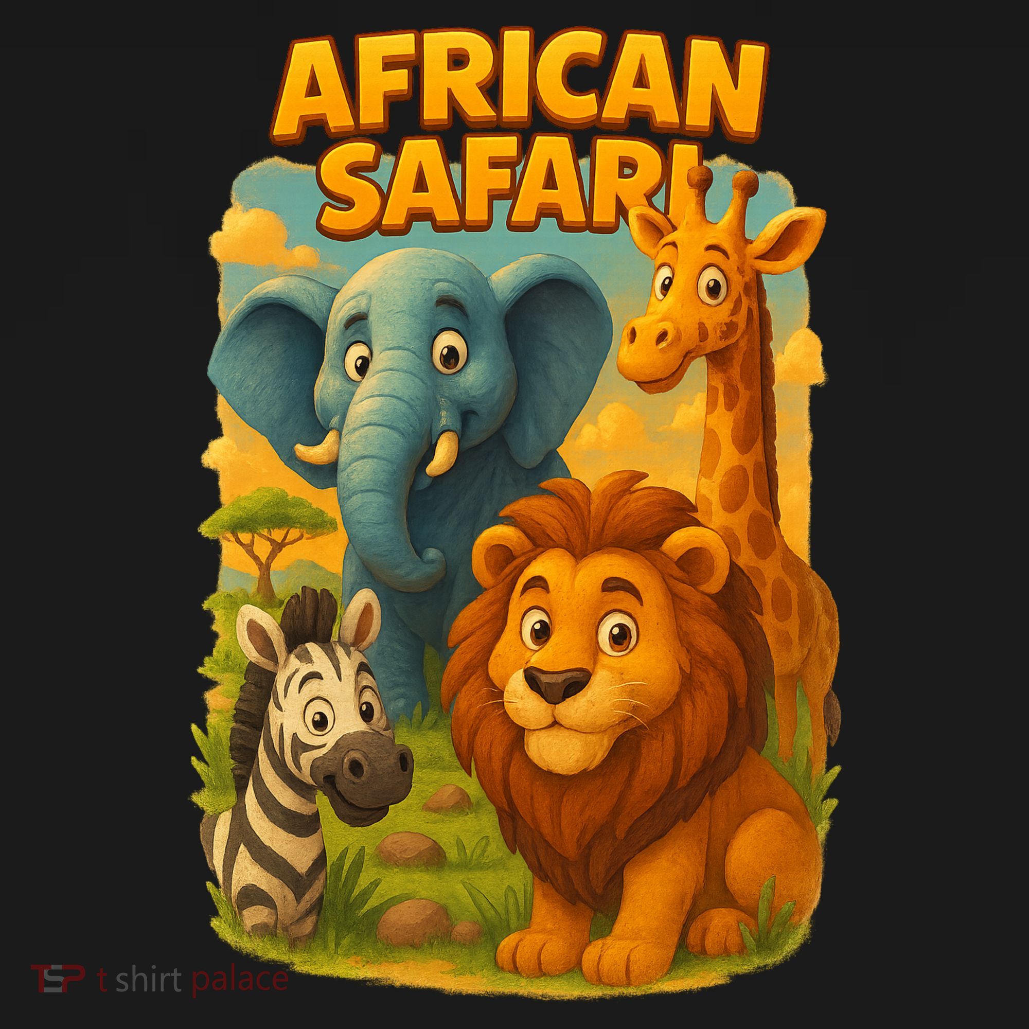 African Safari Kids Cartoon Ornament