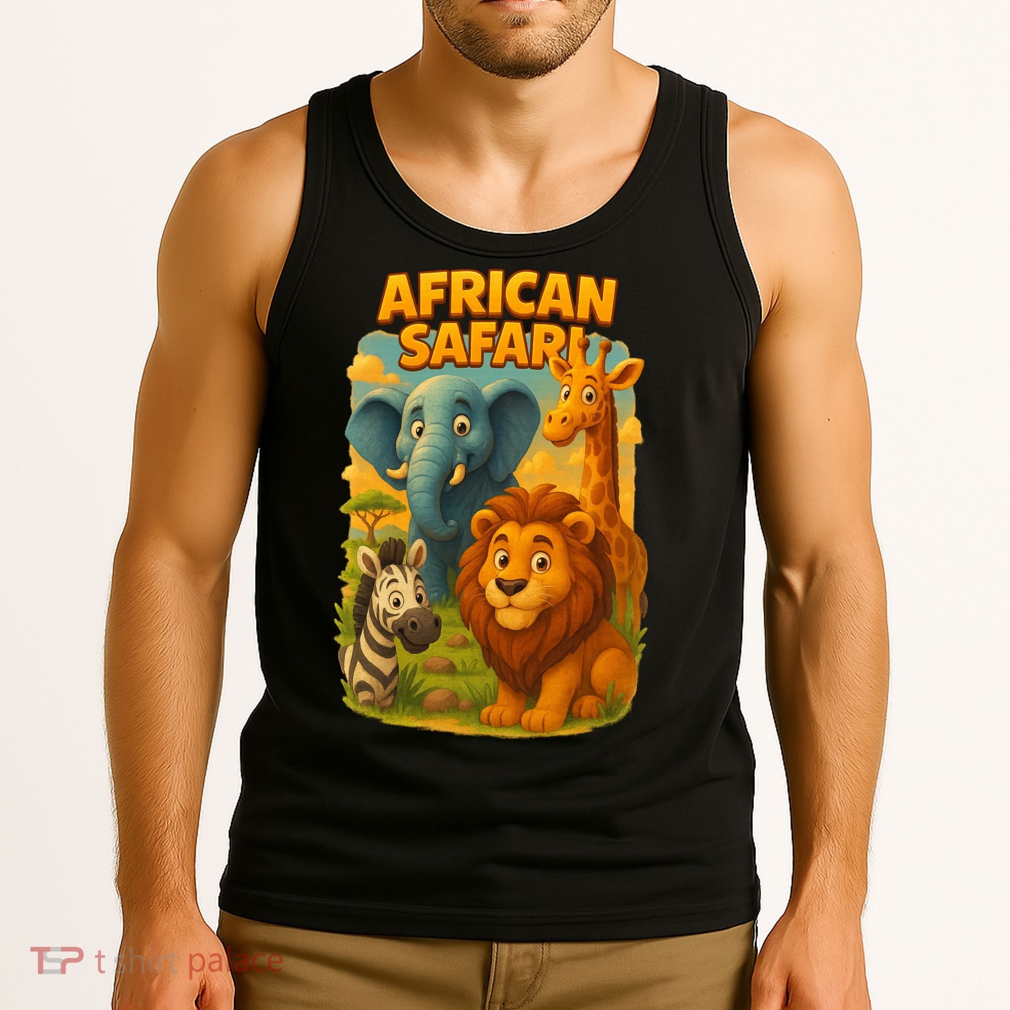 African Safari Kids Cartoon Tank Top
