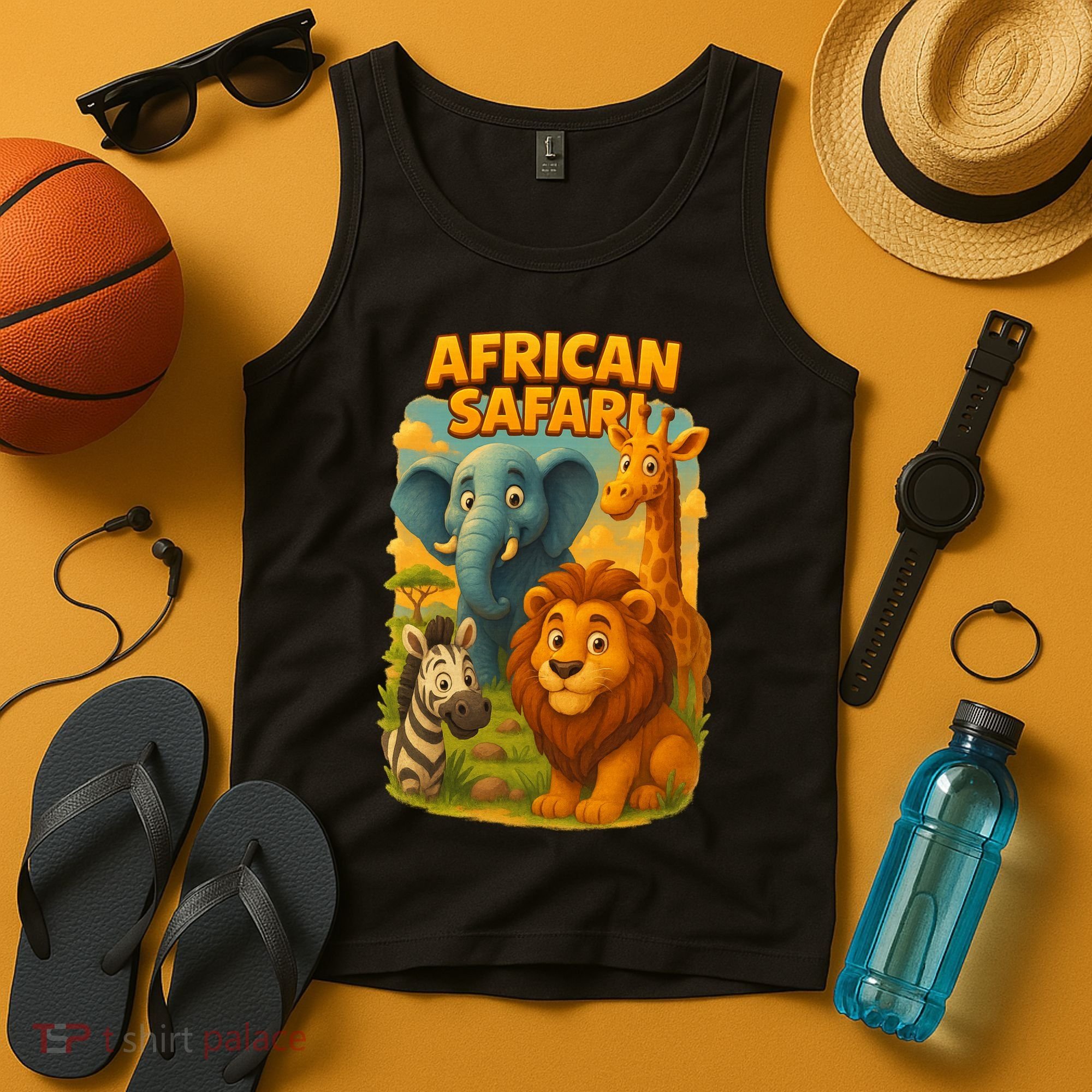 African Safari Kids Cartoon Tank Top