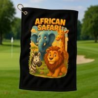 African Safari Kids Cartoon Golf Towel thumb 1