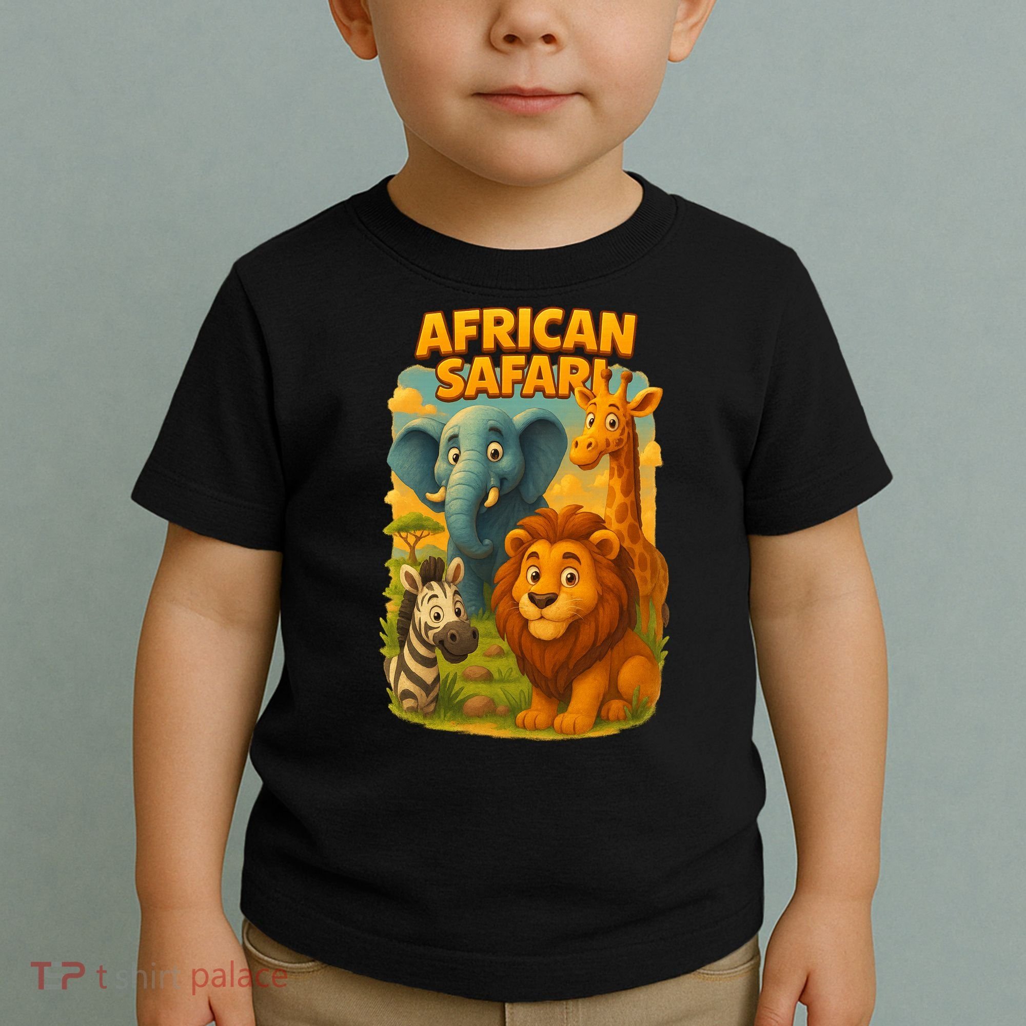 African Safari Kids Cartoon Toddler T-Shirt