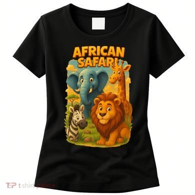 African Safari Kids Cartoon Women's T-Shirt