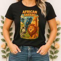 African Safari Kids Cartoon Women's T-Shirt thumb 2