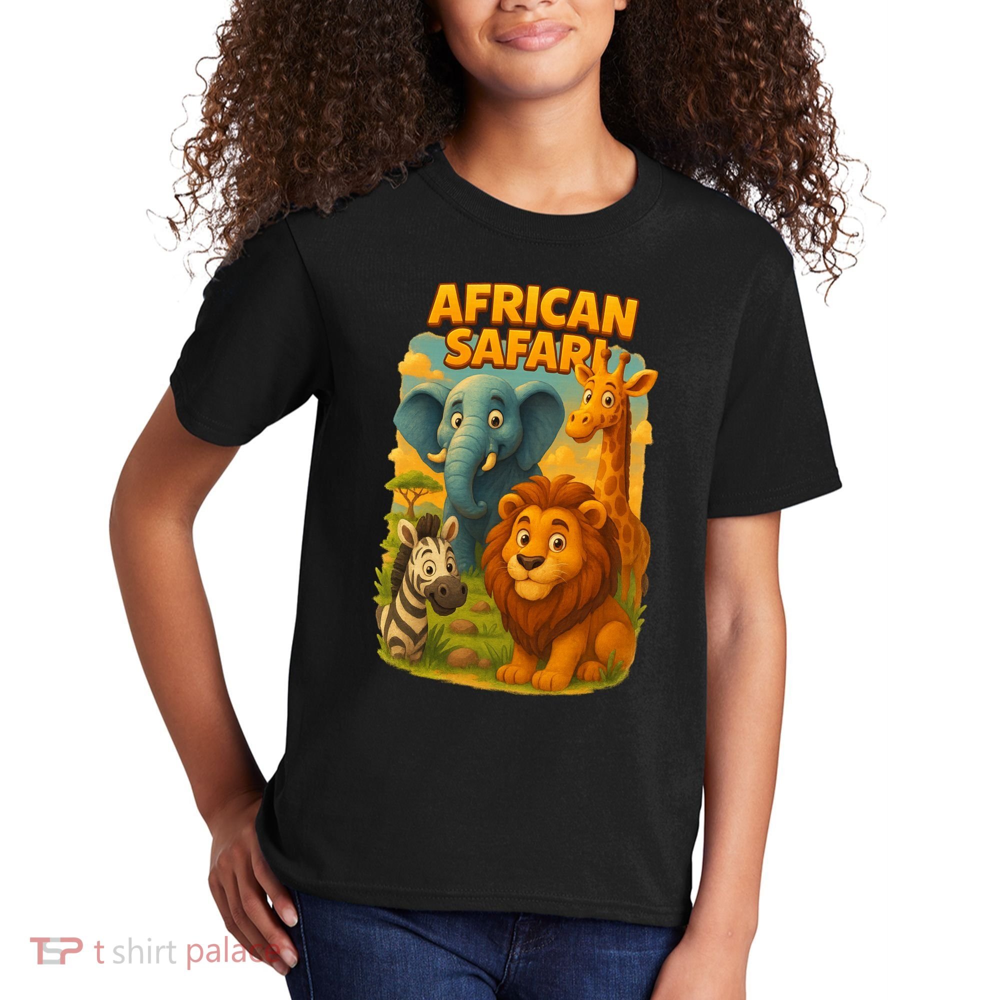 African Safari Kids Cartoon Kids T-Shirt