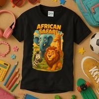 African Safari Kids Cartoon Kids T-Shirt thumb 3