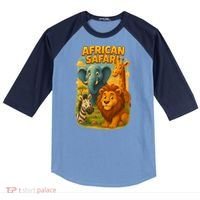 African Safari Kids Cartoon Raglan Baseball Sleeve Shirt thumb 0