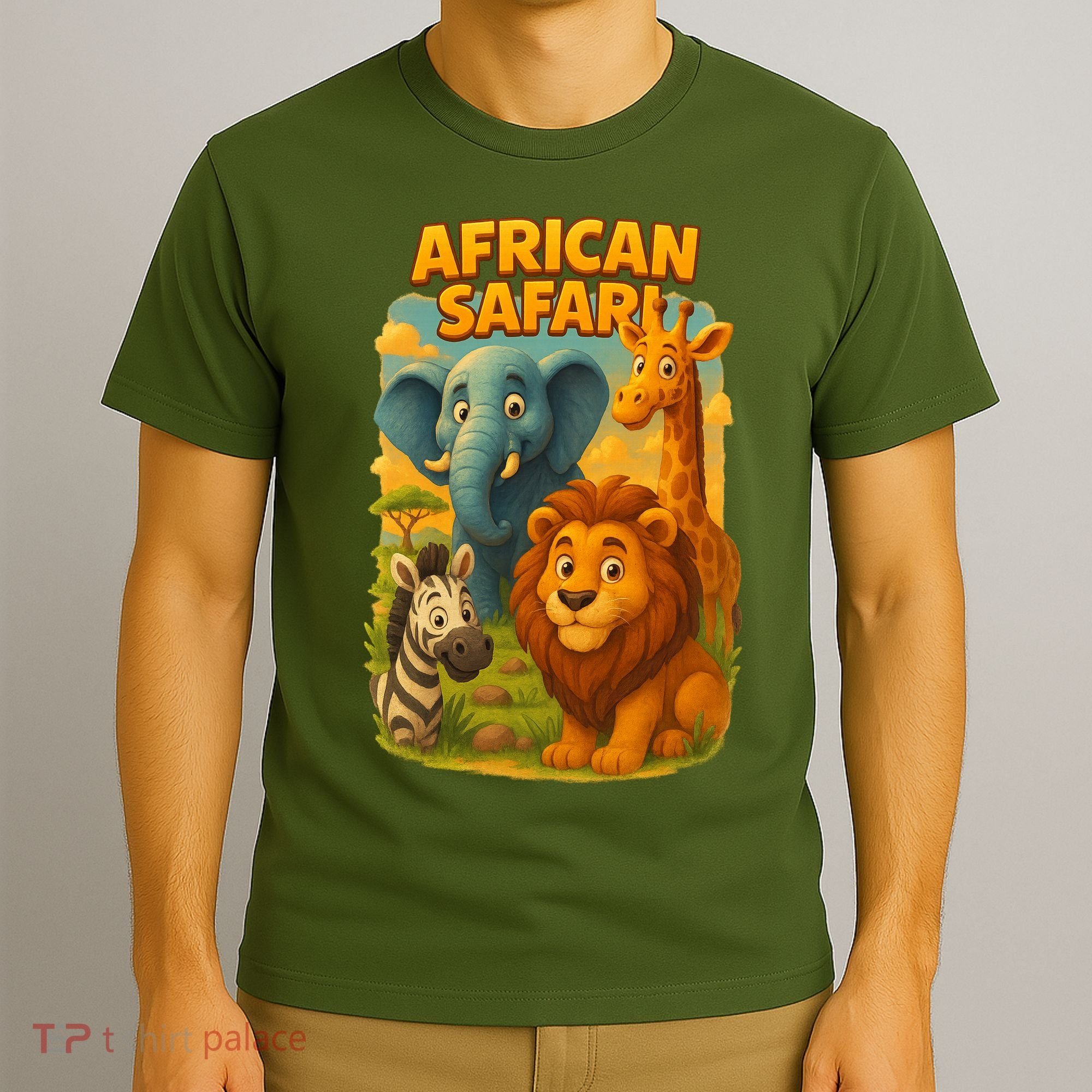 African Safari Kids Cartoon T-Shirt