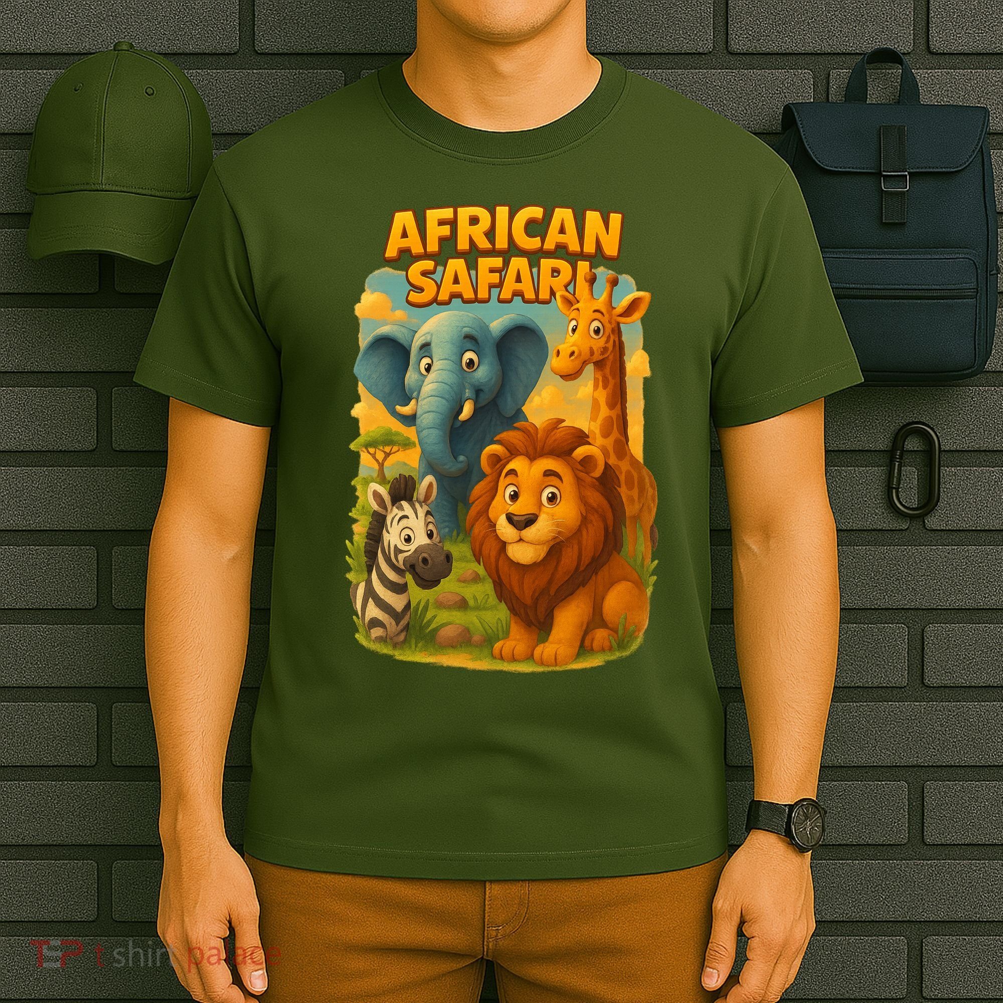 African Safari Kids Cartoon T-Shirt