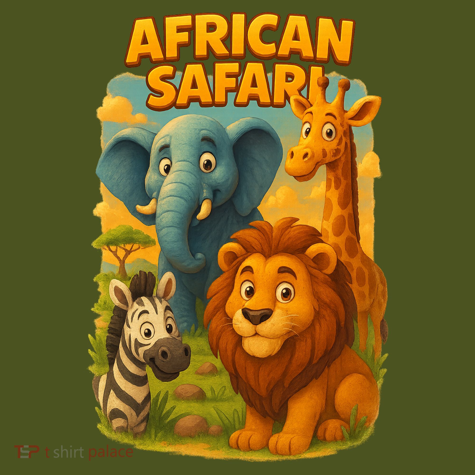 African Safari Kids Cartoon Mousepad