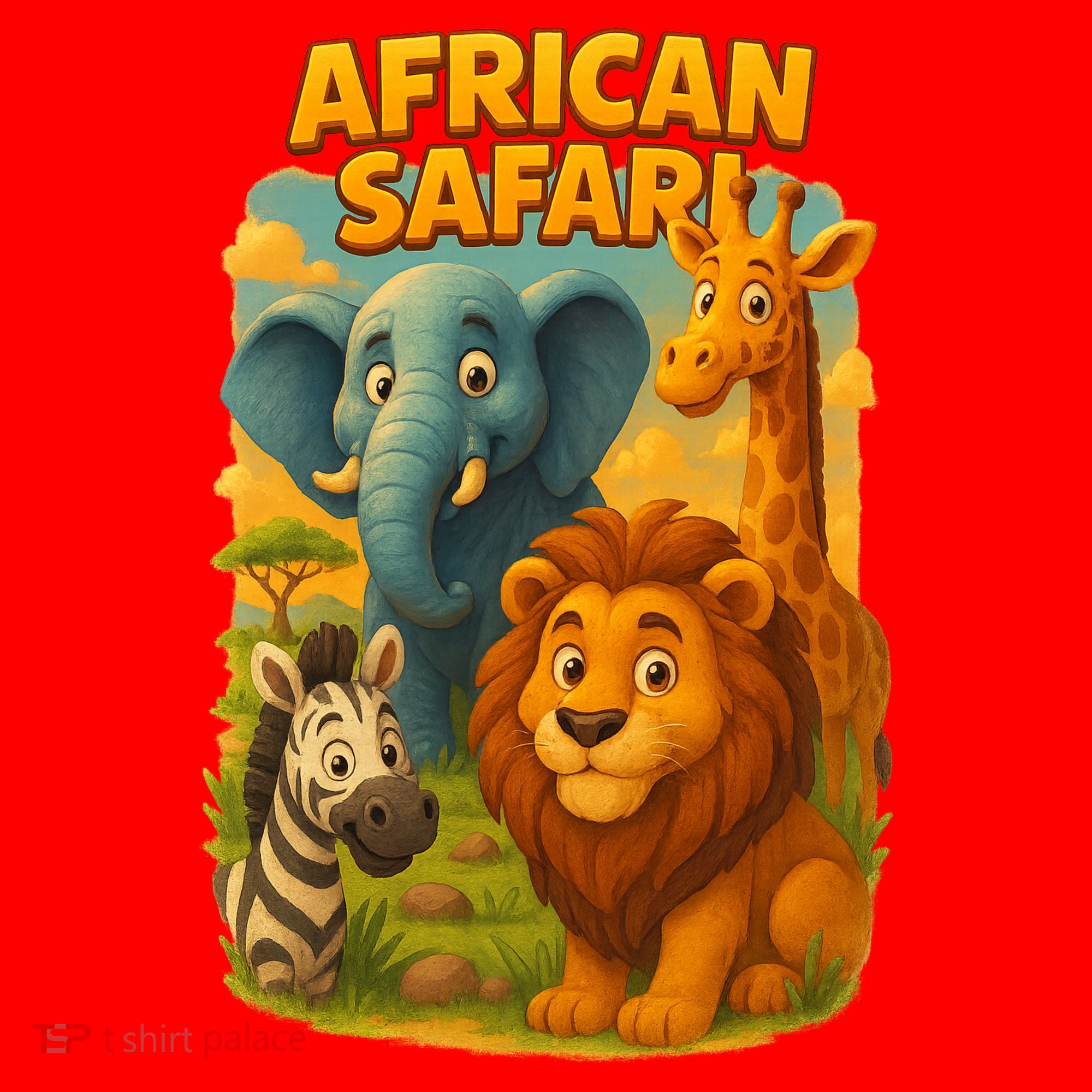African Safari Kids Cartoon Santa Hat