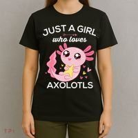 Axolotl Shirt Kawaii Just A  Who Loves Axolotl  T-Shirt thumb 4
