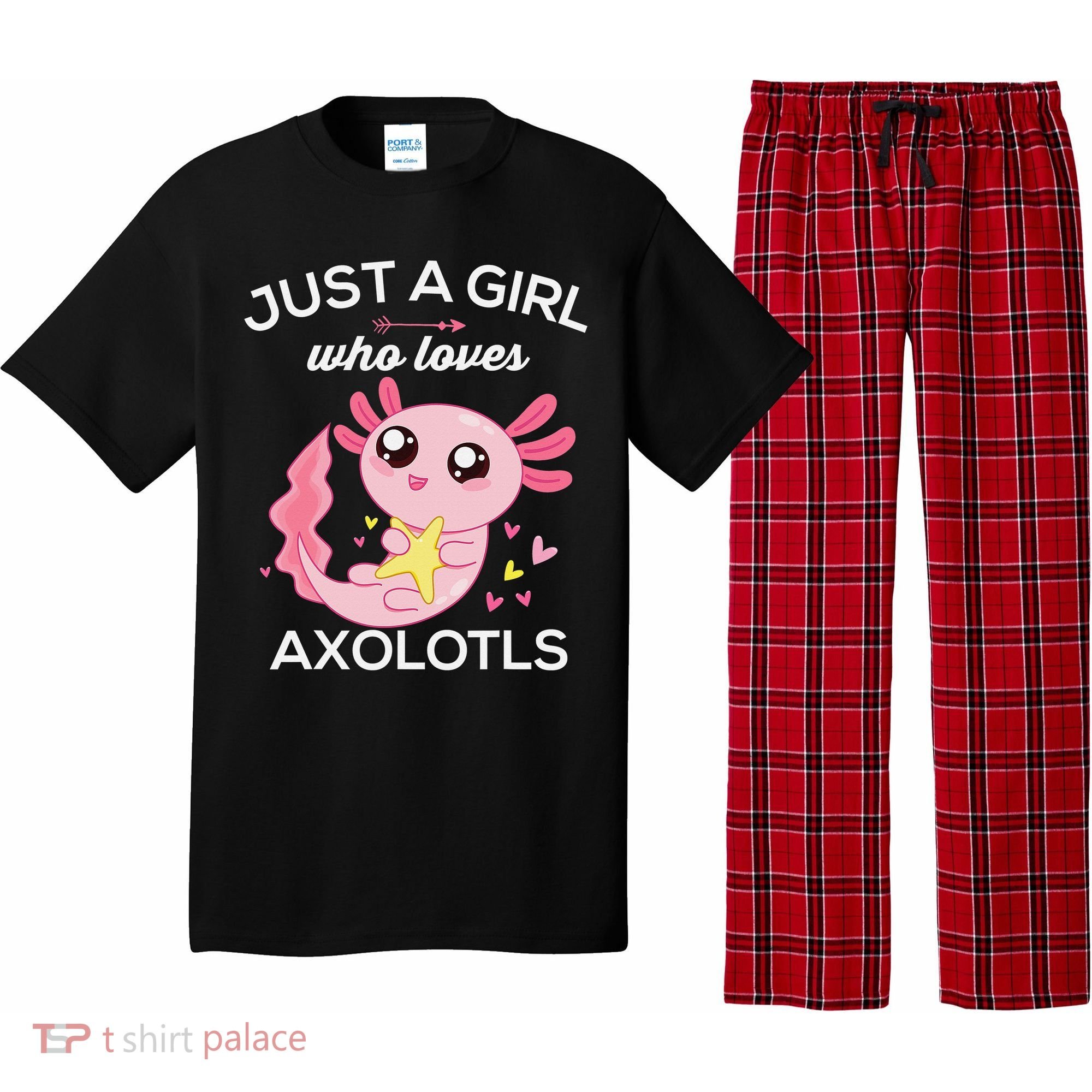 Axolotl Shirt Kawaii Just A  Who Loves Axolotl  Pajama Set