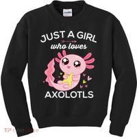 Axolotl Shirt Kawaii Just A  Who Loves Axolotl  Kids Sweatshirt thumb 0