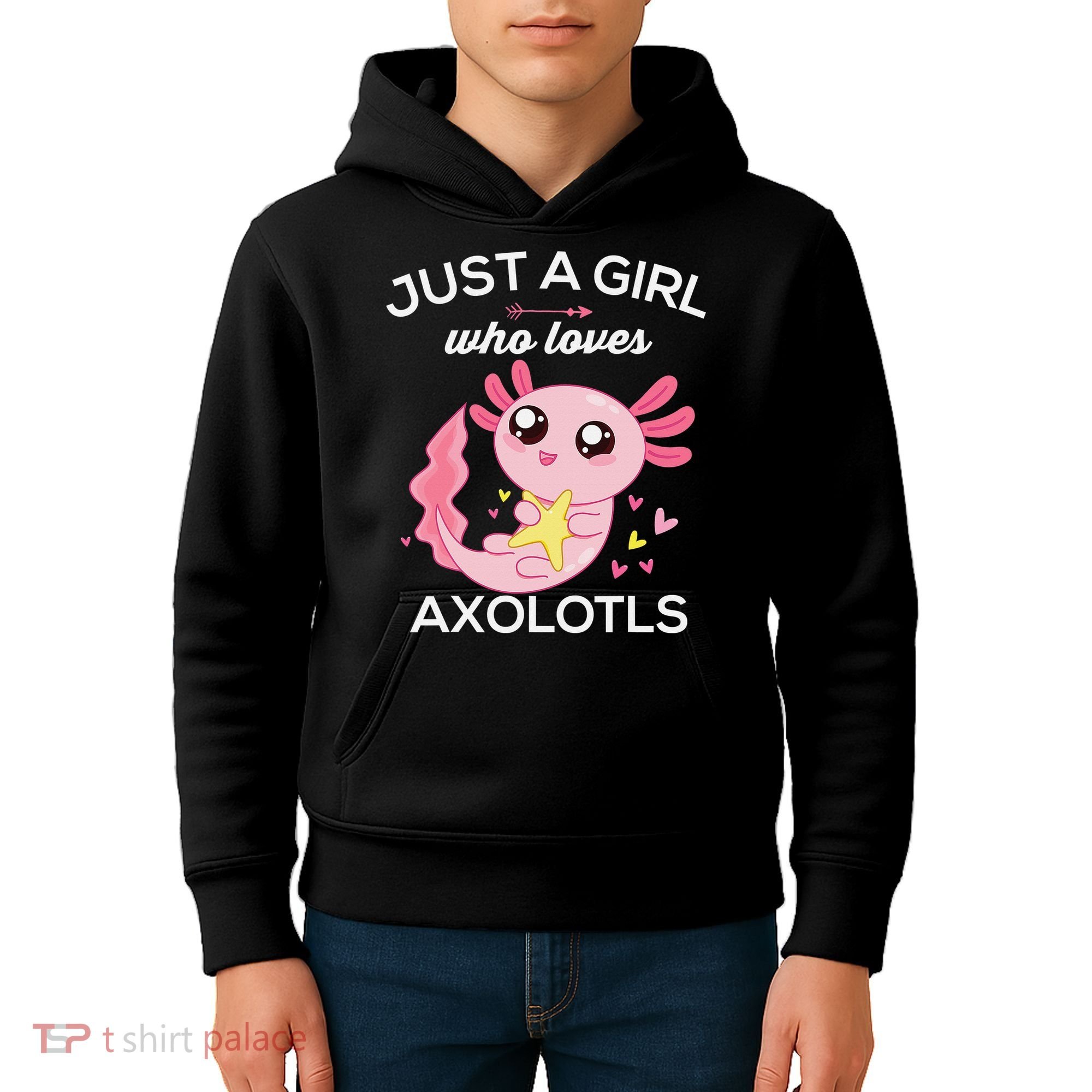 Axolotl Shirt Kawaii Just A  Who Loves Axolotl  Kids Hoodie