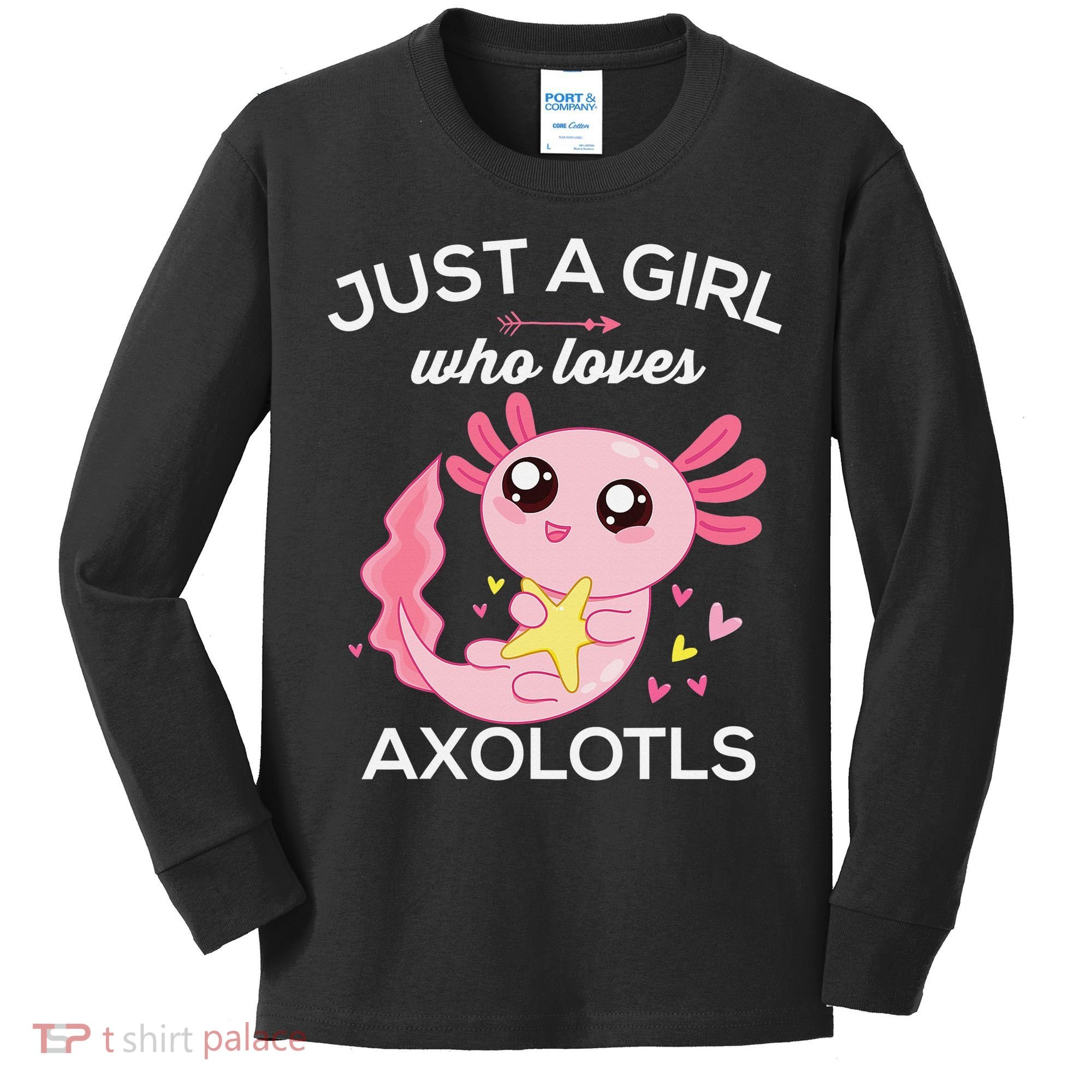 Axolotl Shirt Kawaii Just A  Who Loves Axolotl  Kids Long Sleeve Shirt