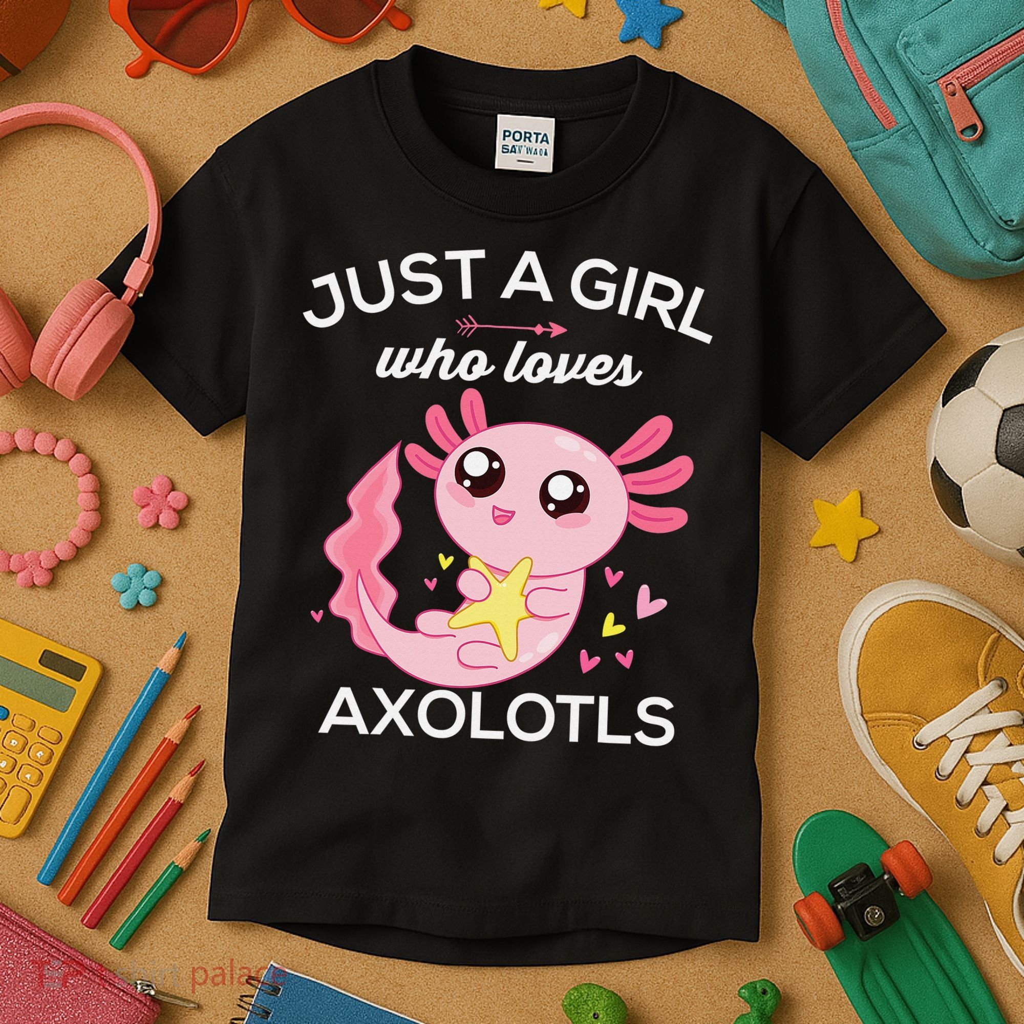 Axolotl Shirt Kawaii Just A  Who Loves Axolotl  Kids T-Shirt