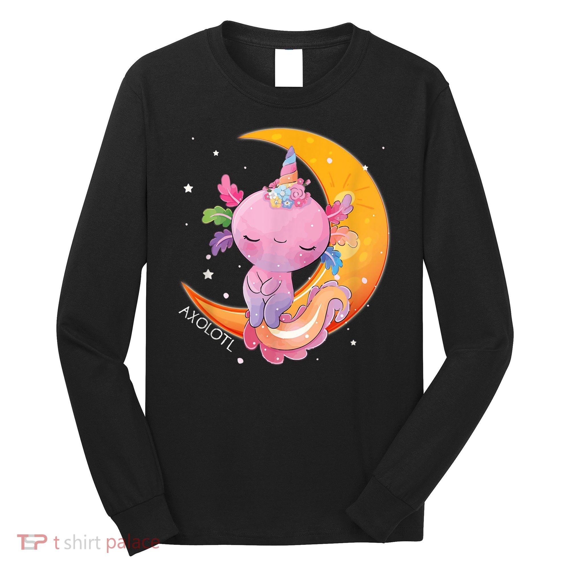 Axolotl Space Kawaii Japanese Anime Gift Girls Teens  Long Sleeve Shirt