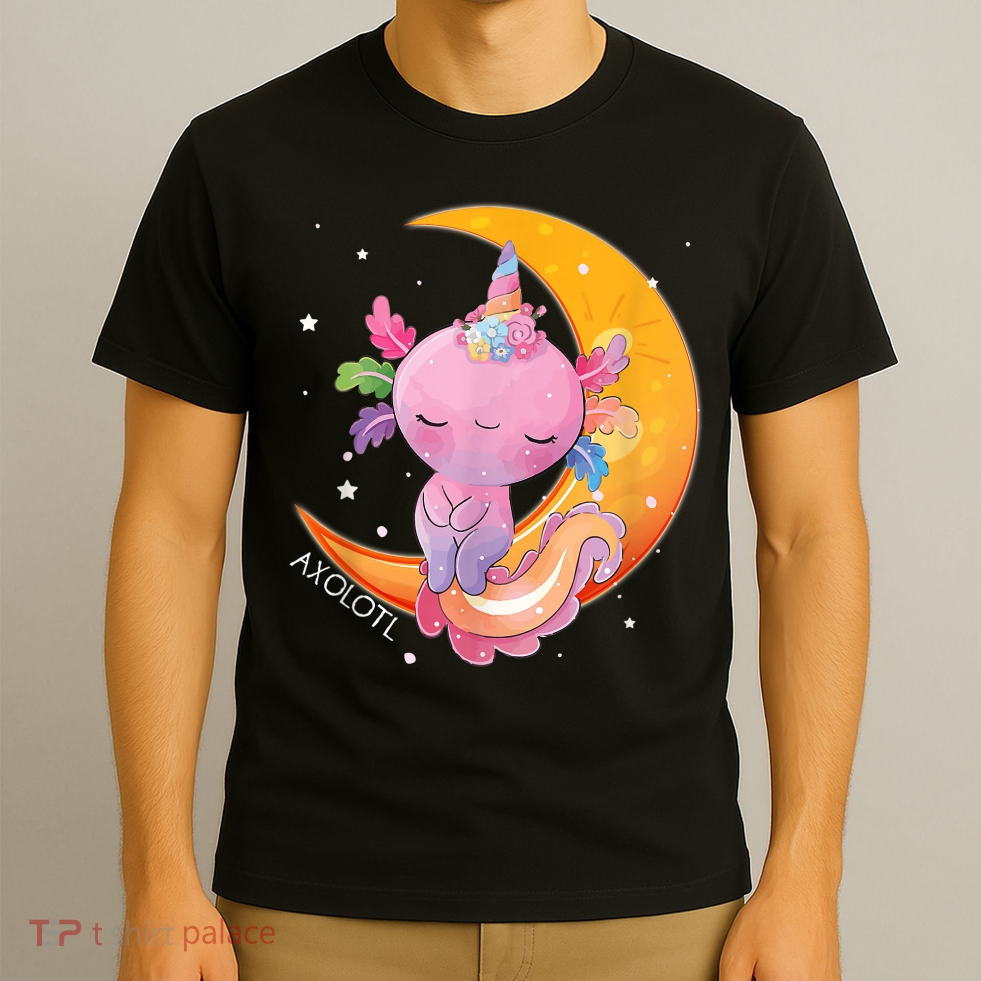 Axolotl Space Kawaii Japanese Anime Gift Girls Teens  T-Shirt