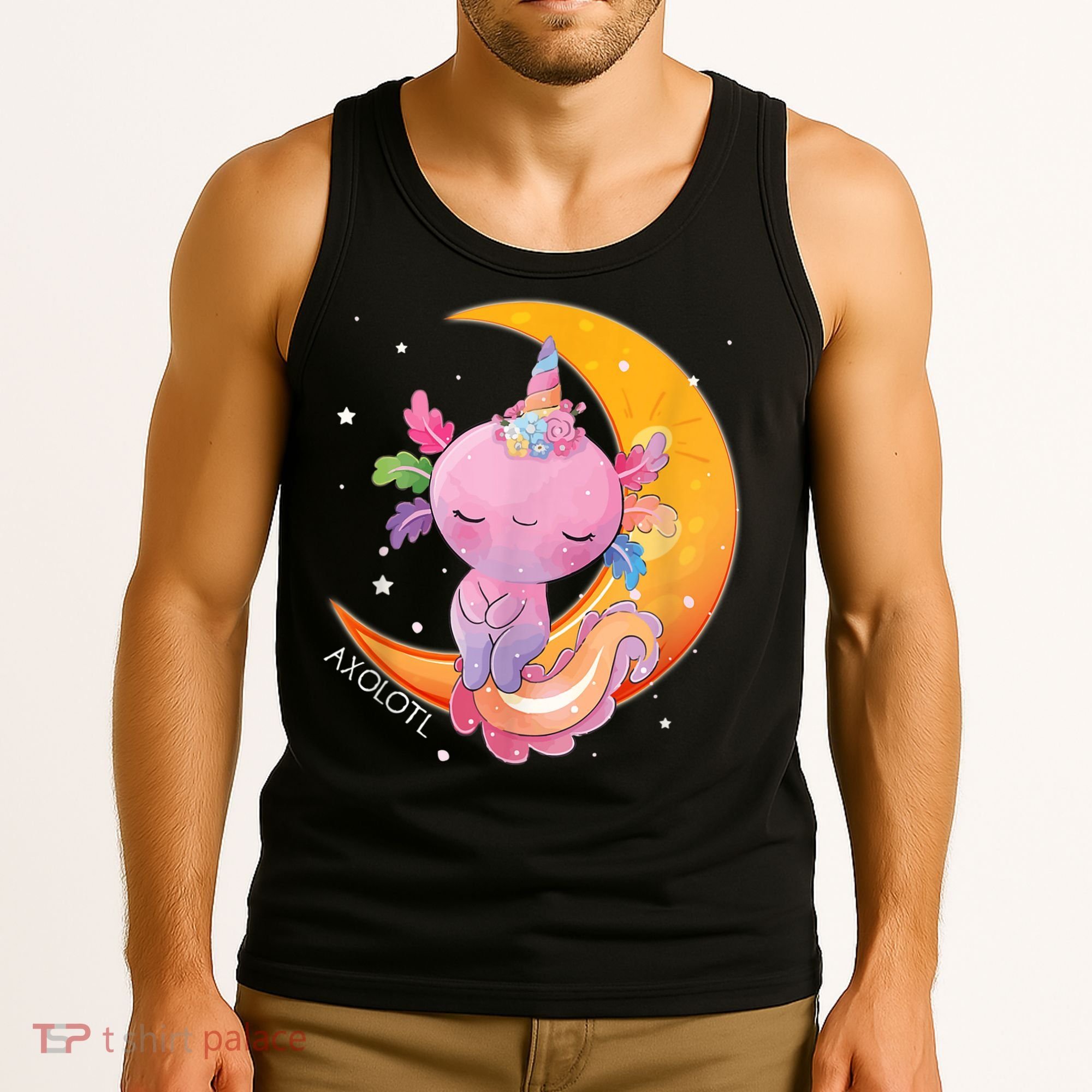 Axolotl Space Kawaii Japanese Anime Gift Girls Teens  Tank Top