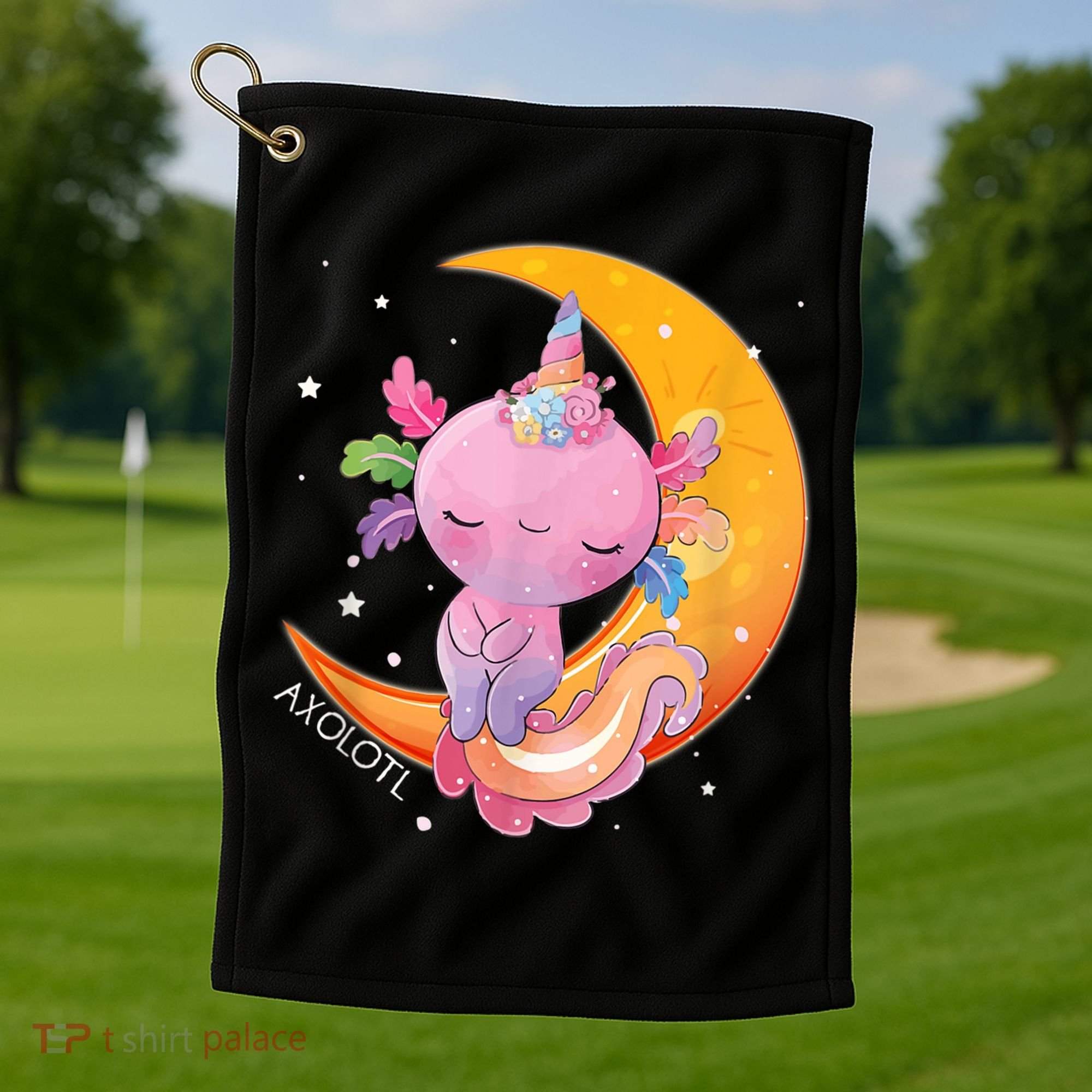 Axolotl Space Kawaii Japanese Anime Gift Girls Teens  Golf Towel