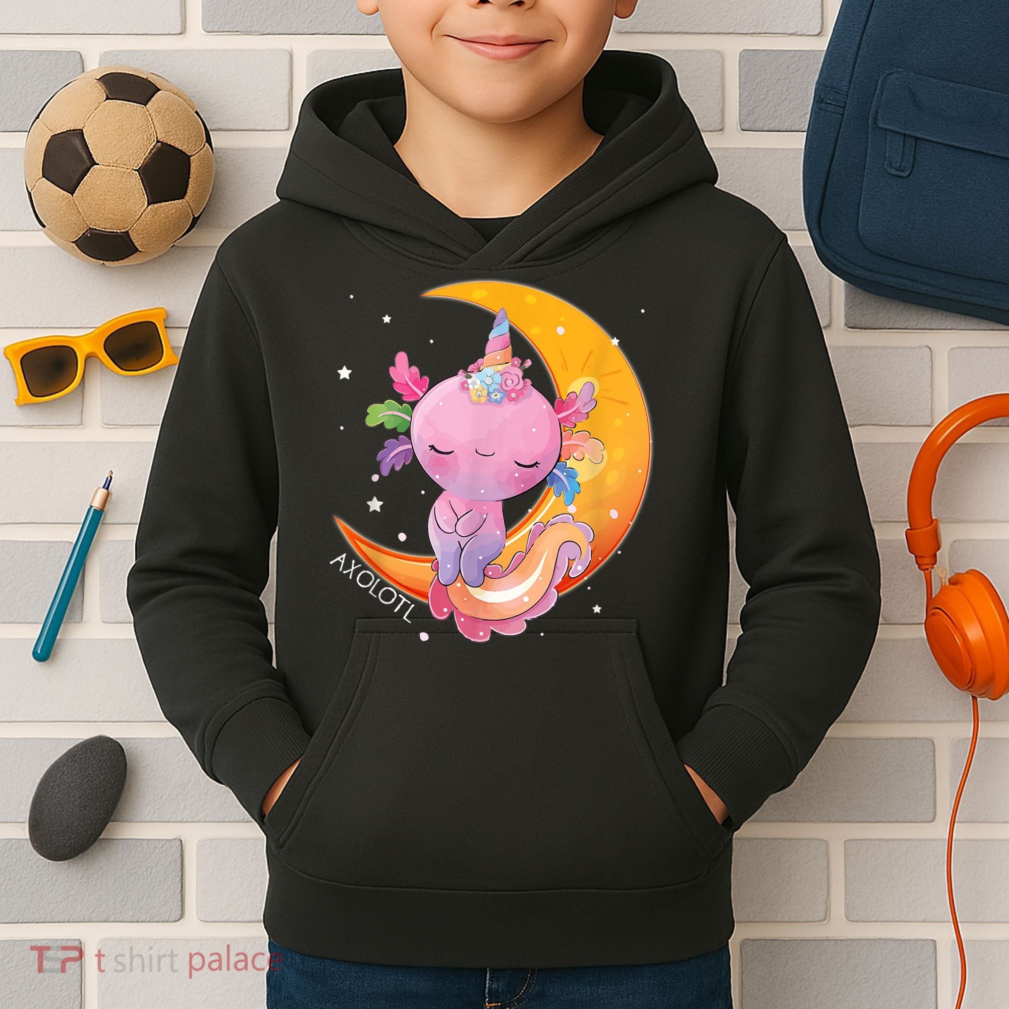 Axolotl Space Kawaii Japanese Anime Gift Girls Teens  Kids Hoodie