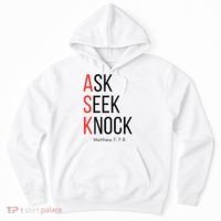 Ask Seek Knock Matthew 778 Inspirational Faith Hoodie thumb 0