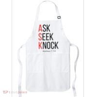 Ask Seek Knock Matthew 778 Inspirational Faith Apron thumb 0