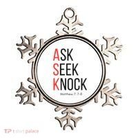 Ask Seek Knock Matthew 778 Inspirational Faith Ornament thumb 0