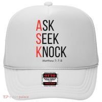 Ask Seek Knock Matthew 778 Inspirational Faith Hat thumb 0