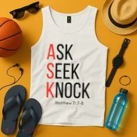 Ask Seek Knock Matthew 778 Inspirational Faith Tank Top thumb 4