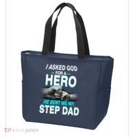 Asked God For A Hero He Sent Me My Step Dad Tote Bag thumb 3