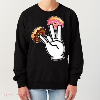 ASL Hand Sign Langauge Number 7 With Donuts Women's Sweatshirt