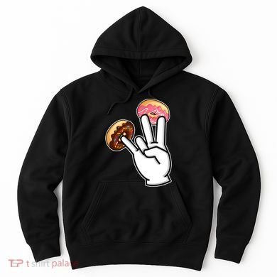 ASL Hand Sign Langauge Number 7 With Donuts Hoodie